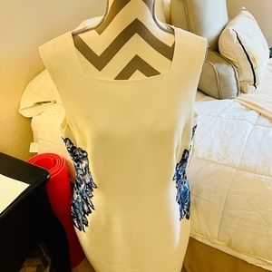 NWT Antonio Melani white dress with embroidery Size 14